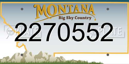 2270552 Montana License Plate