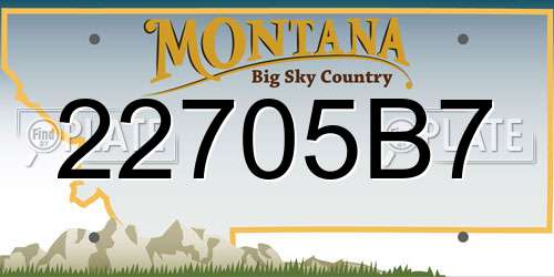 22705B7 Montana License Plate