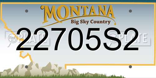 22705S2 Montana License Plate