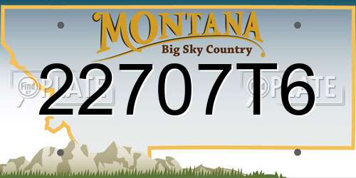 22707T6 Montana License Plate