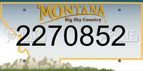 2270852 Montana License Plate