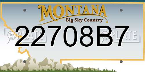 22708B7 Montana License Plate