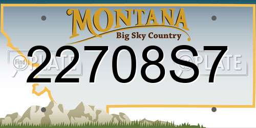 22708S7 Montana License Plate