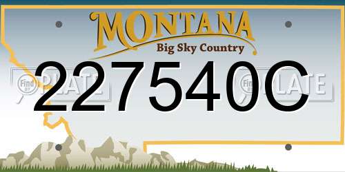 227540C Montana License Plate