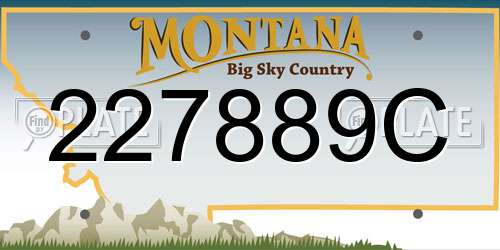 227889C Montana License Plate