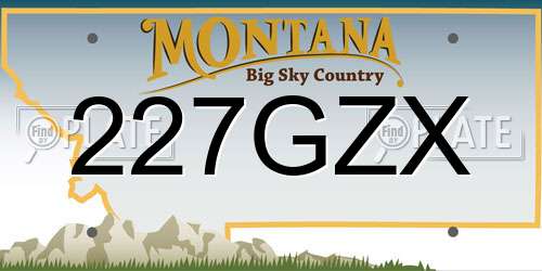 227GZX Montana License Plate