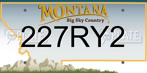 227RY2 Montana License Plate