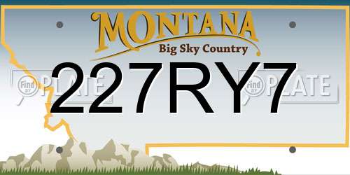 227RY7 Montana License Plate