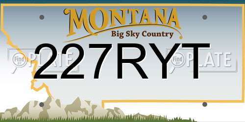 227RYT Montana License Plate