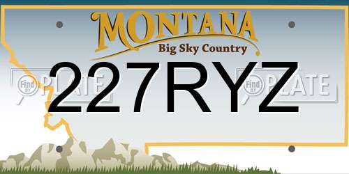227RYZ Montana License Plate