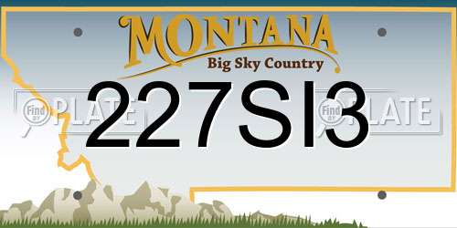 227SI3 Montana License Plate