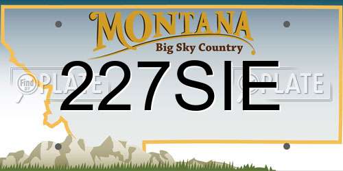 227SIE Montana License Plate