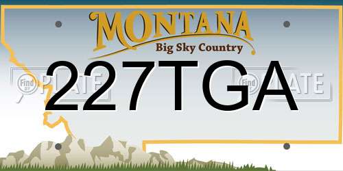 227TGA Montana License Plate