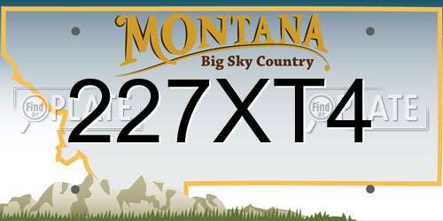 227XT4 Montana License Plate