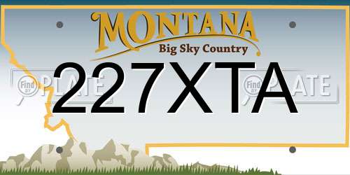 227XTA Montana License Plate
