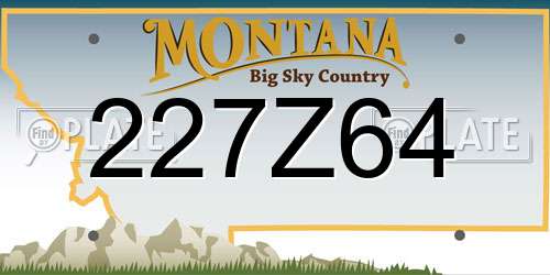 227Z64 Montana License Plate
