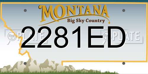 2281ED Montana License Plate