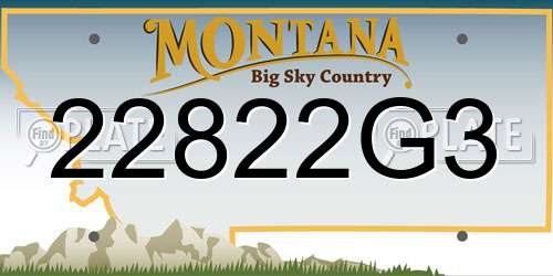 22822G3 Montana License Plate