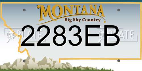 2283EB Montana License Plate