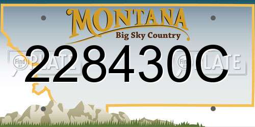 228430C Montana License Plate