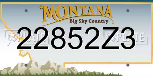 22852Z3 Montana License Plate
