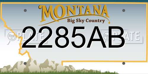 2285AB Montana License Plate