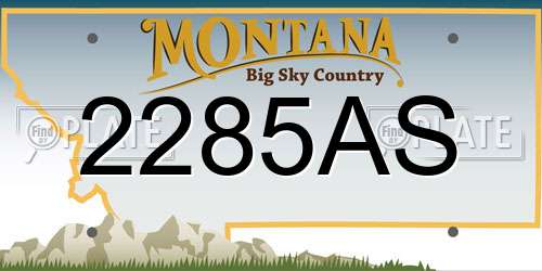 2285AS Montana License Plate