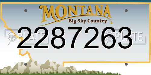 2287263 Montana License Plate
