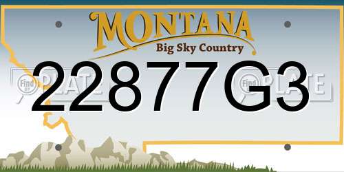 22877G3 Montana License Plate