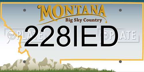 228IED Montana License Plate