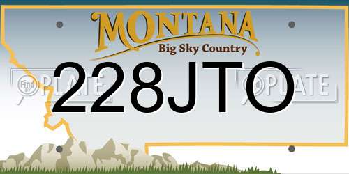 228JTO Montana License Plate