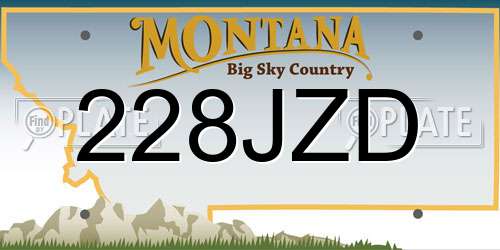 228JZD Montana License Plate