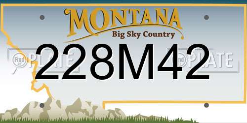 228M42 Montana License Plate