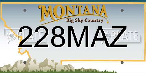 228MAZ Montana License Plate