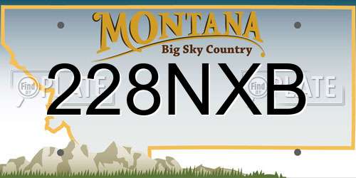 228NXB Montana License Plate