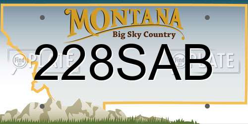 228SAB Montana License Plate