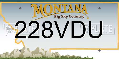 228VDU Montana License Plate