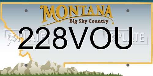 228VOU Montana License Plate