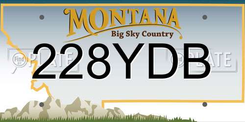 228YDB Montana License Plate