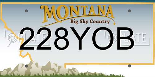 228YOB Montana License Plate