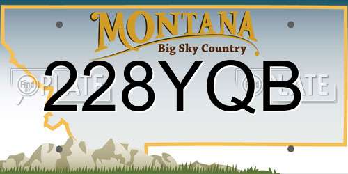 228YQB Montana License Plate