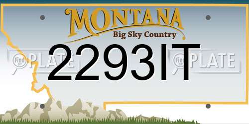 2293IT Montana License Plate