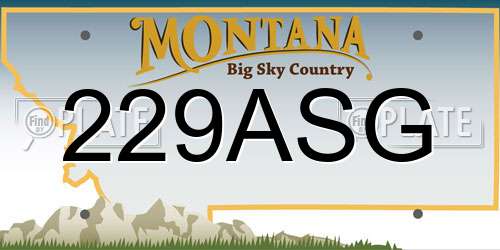 229ASG Montana License Plate