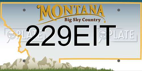 229EIT Montana License Plate