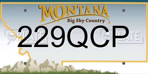 229QCP Montana License Plate