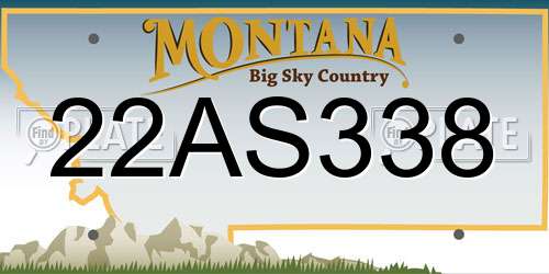22AS338 Montana License Plate