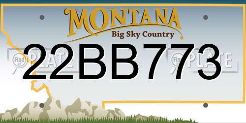 22BB773 Montana License Plate