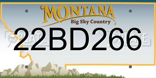 22BD266 Montana License Plate