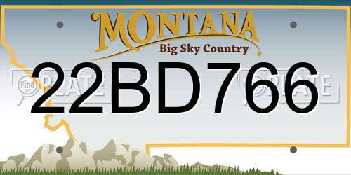 22BD766 Montana License Plate
