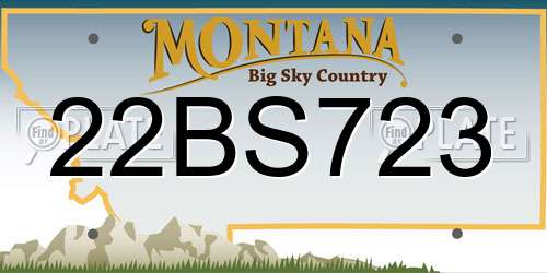 22BS723 Montana License Plate
